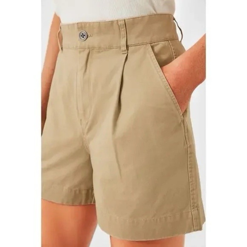 Tuckernuck Wells Shorts Size 14 Beige Pleated Chino Twill High Waist Khaki